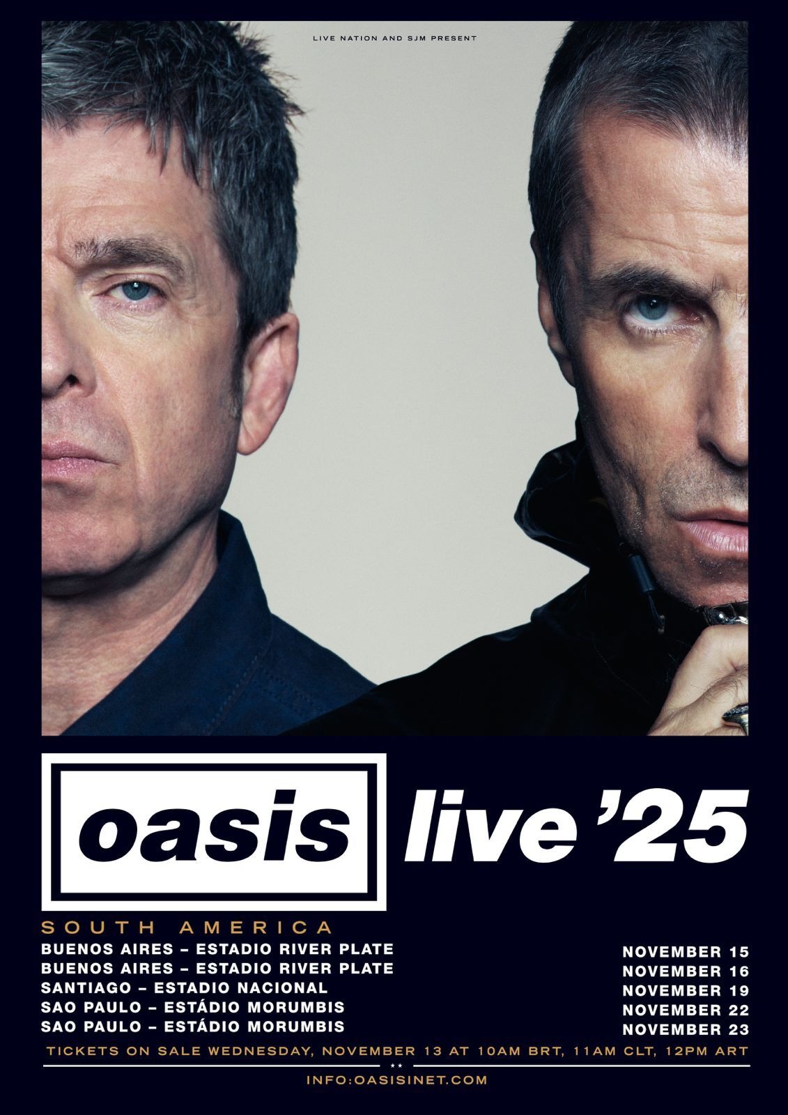 Oasis anuncia dois shows no Morumbis em novembro de 2025